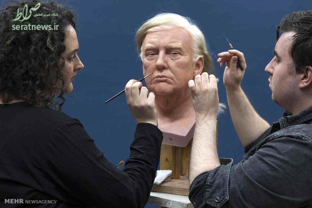 عکس/ساخت مجسمه مومی ترامپ در لندن