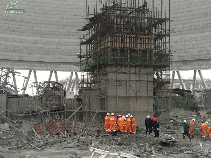 عکس/ویرانی برج خنک کننده یک نیروگاه در چین
