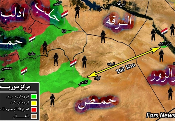 انهدام تانکرهای نفتی داعش در دیرالزور +نقشه
