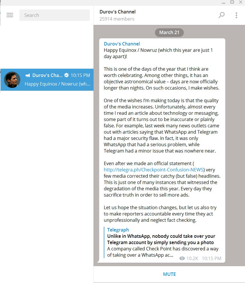 مؤسس تلگرام نوروز را تبریک گفت +عکس