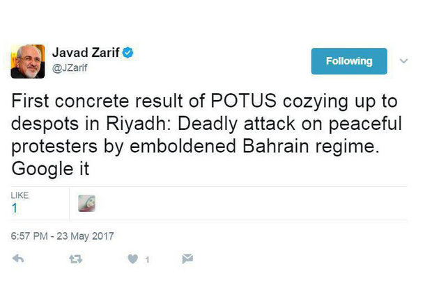 واکنش توئیتری ظریف به حمله به منزل شیخ قاسم