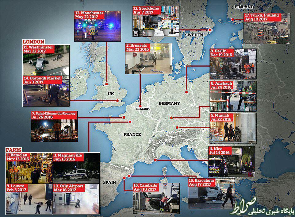 اینفوگرافی/ آمار حملات داعش در اروپا در دو سال گذشته