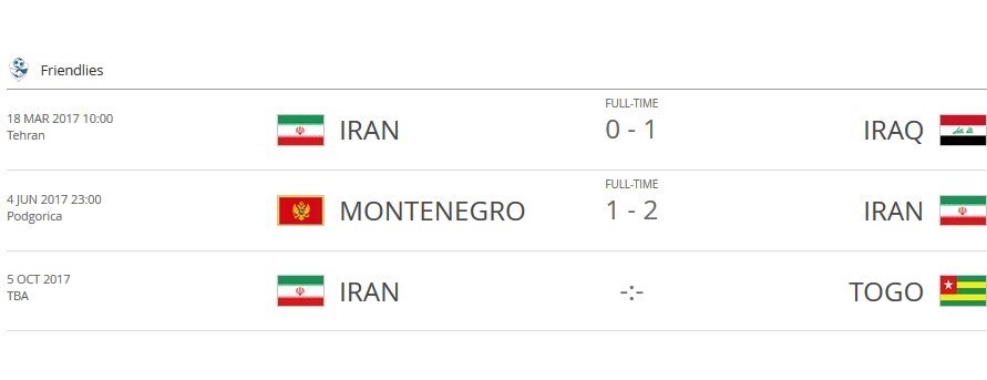 بازی ایران - توگو در تقویم فیفا ثبت شد +عکس