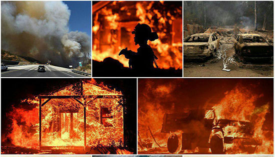 تصاویر/ آتش سوزی بی سابقه در کالیفرنیا