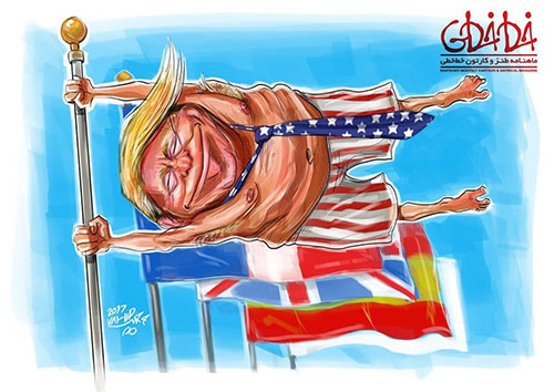 کاریکاتور/  پرچم جدید امریکا!