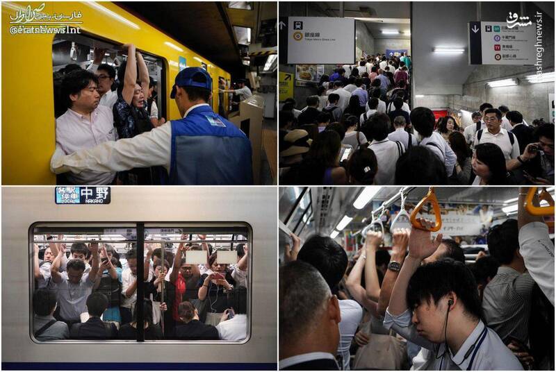 عکس/ ساعات پیک مترو در توکیو