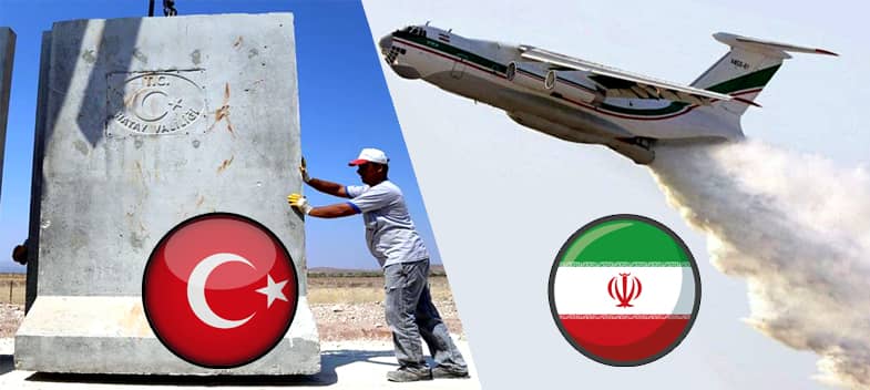 دیوار حائل ترکیه با مرز ایران 