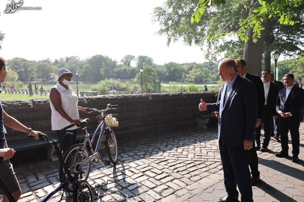 پیاده‌روی اردوغان در پارک مرکزی نیویورک + عکس
