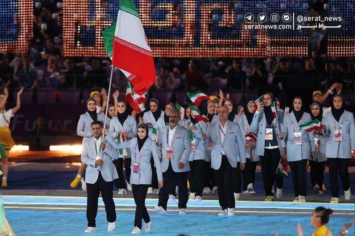فیلم| رژه کاروان ایران در بازی‌های آسیایی هانگژو با پرچمداری کیانی و فروغی