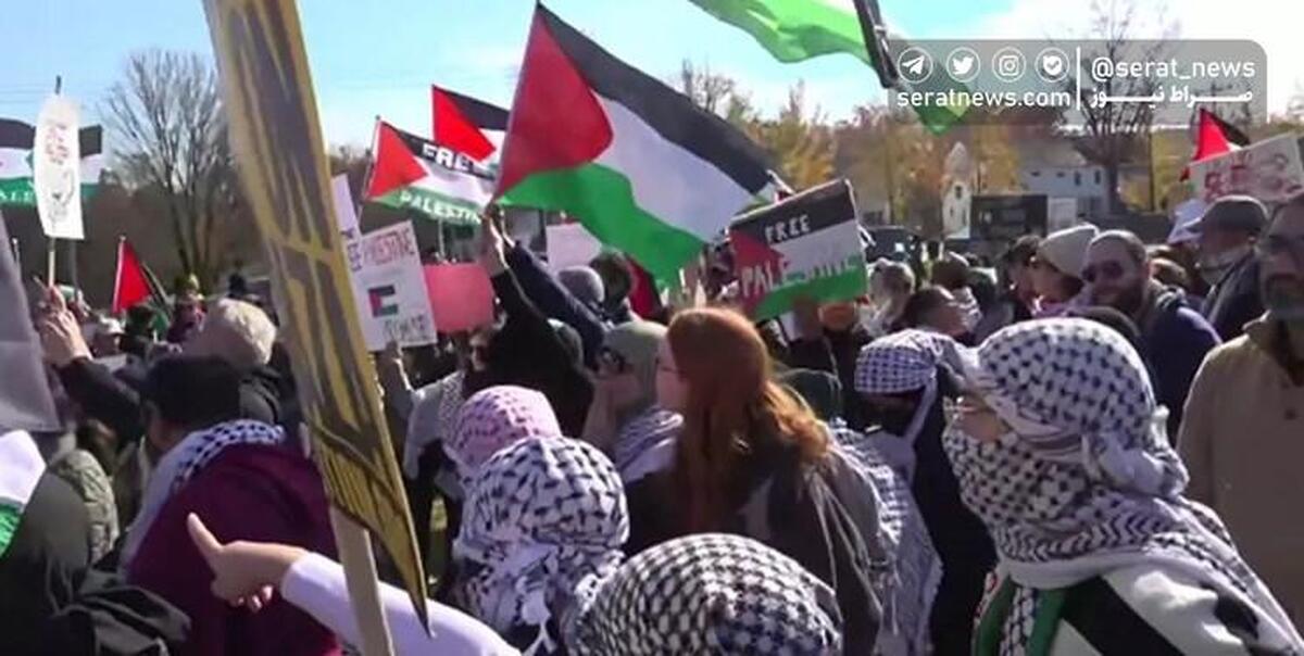 اعتراض آمریکایی‎ها به مواضع بایدن درباره جنگ غزه+ فیلم