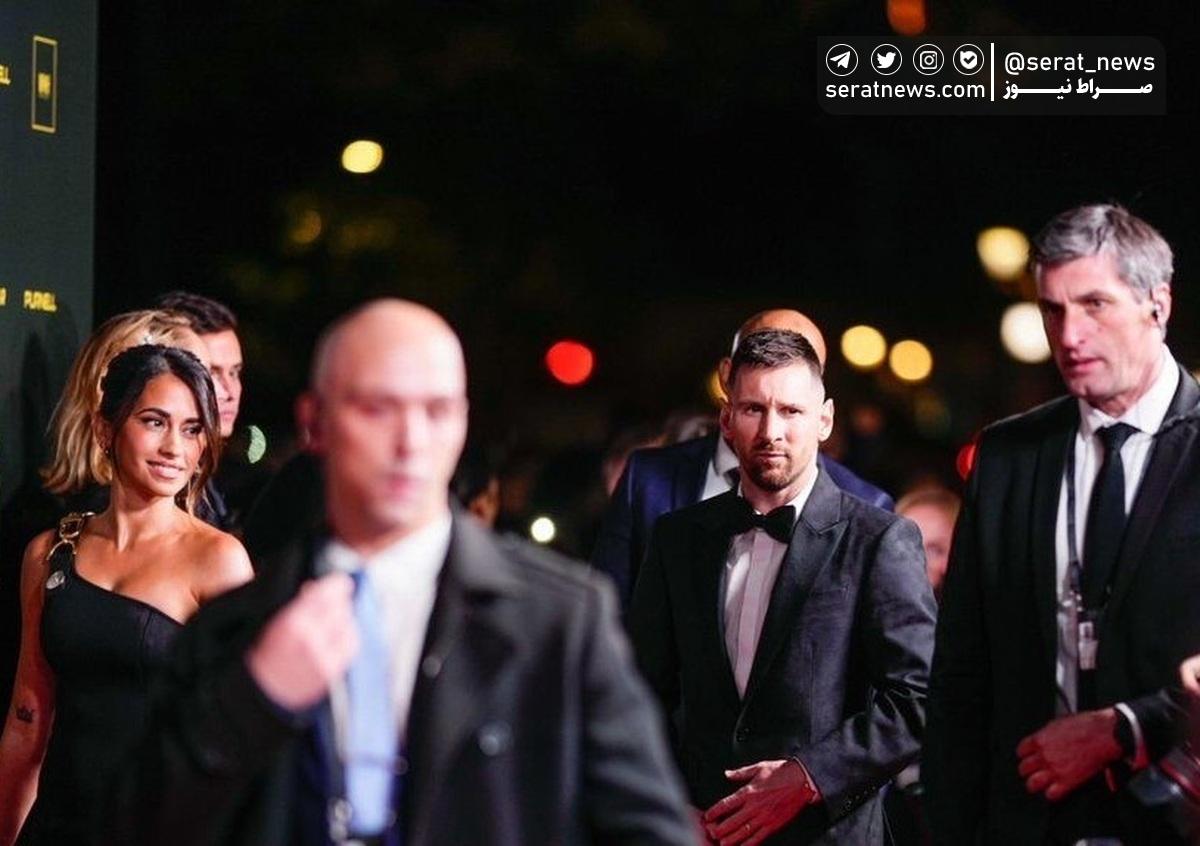 لیونل مسی، همسر و پسرانش در مراسم توپ طلا ۲۰۲۳ + عکس