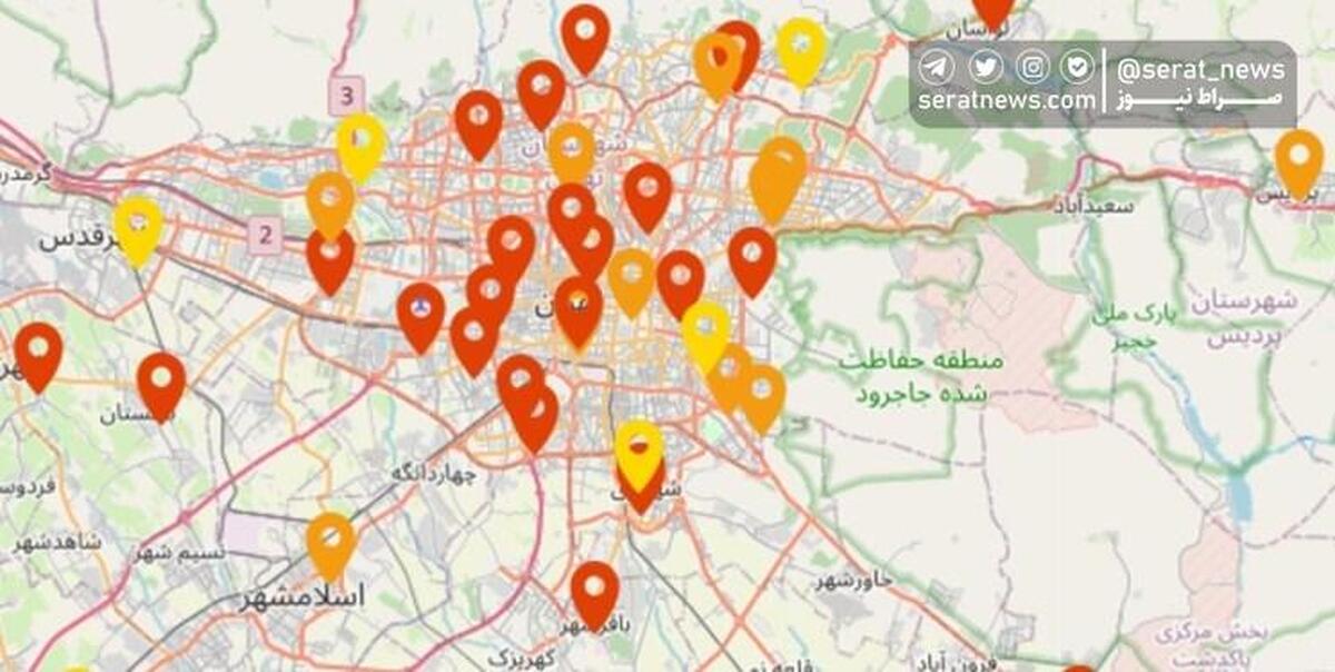 هوای ۱۲ شهر استان تهران آلوده شد