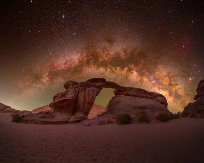 تصاویر مسخ‌کننده از آسمان جادویی شب بر فراز اردن
